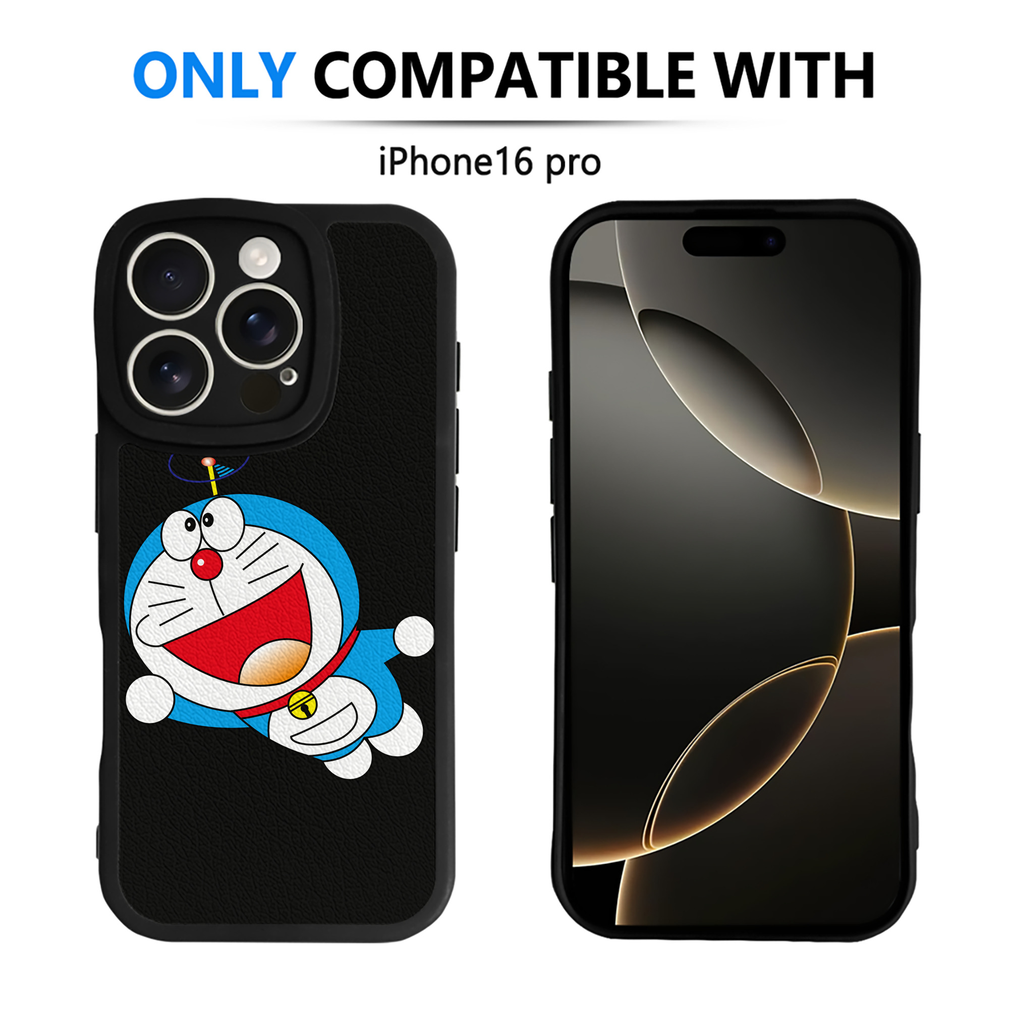 （画像用） ドラえもん Doraemon 【iPhone 16シリーズ対応】シリコンスマホケース（レザー調） 材質：シリコン